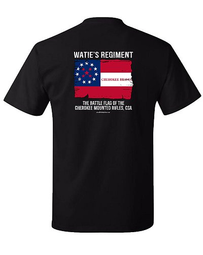 distressed Cherokee Braves Watie's Regiment Battle Flag t-shirt